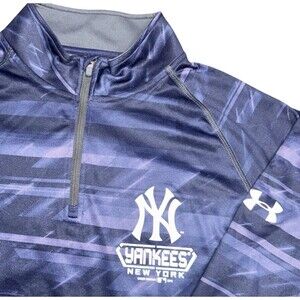 Under Armour New York Yankees Quarter Zip Pullover Men L Blue MLB Baseball
